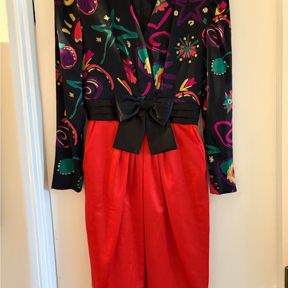 Escada Black Dress with Colorful Accents